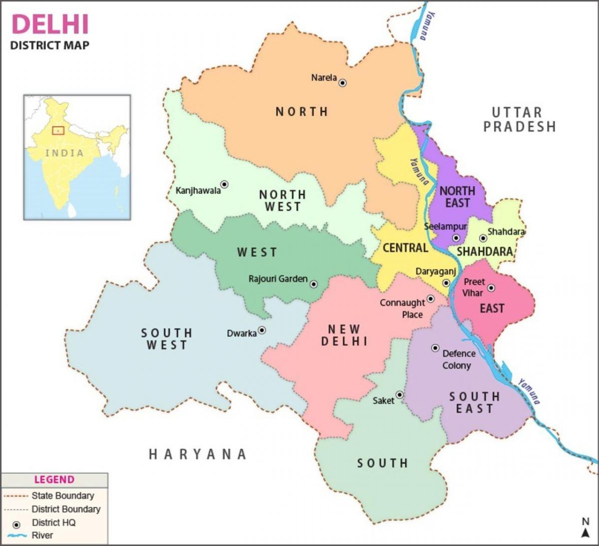 New Delhi district map